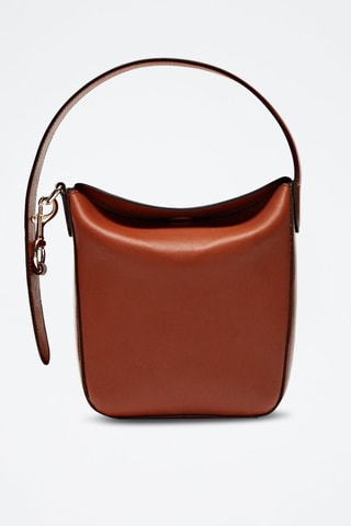 Mini-sac seau porté à l’épaule en cuir nappa - Camel