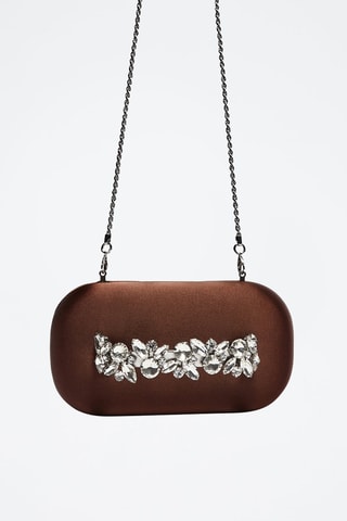 Sac clutch anse décorative - Studio - Marron