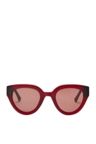 Lunettes de soleil bordeaux ovales femme - Catégorie 3