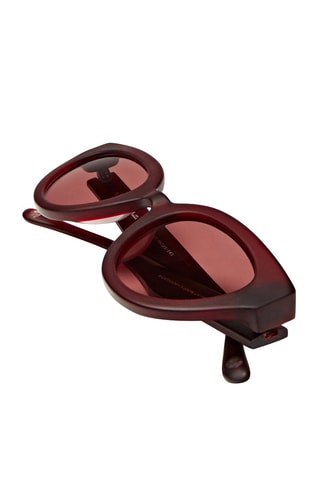 Lunettes de soleil bordeaux ovales femme - Catégorie 3