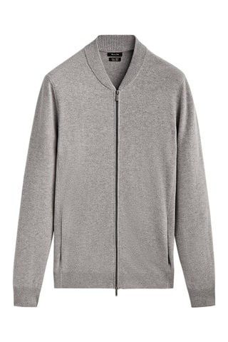 Cardigan style bomber avec de la laine - Gris chiné