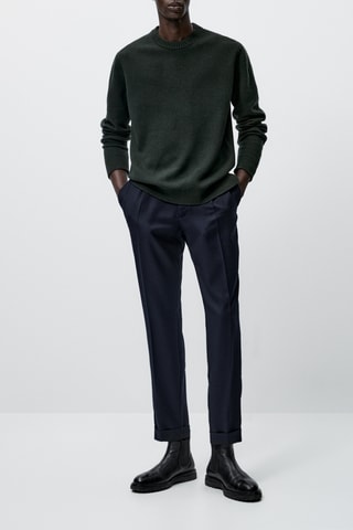 Pull col rond en laine mélangée avec 3% de cachemire - Noir