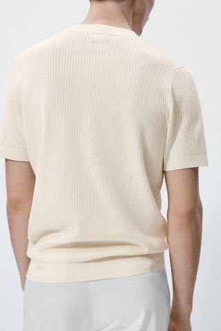 Pull en maille manches courtes - Blanc