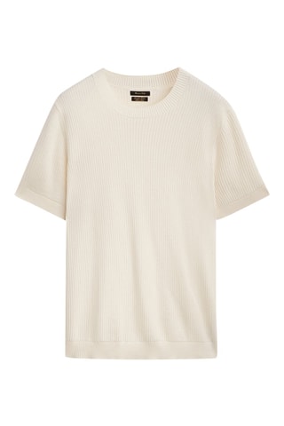 Pull en maille manches courtes - Blanc