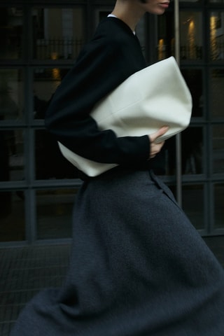 Pull en maille à col rond - Noir