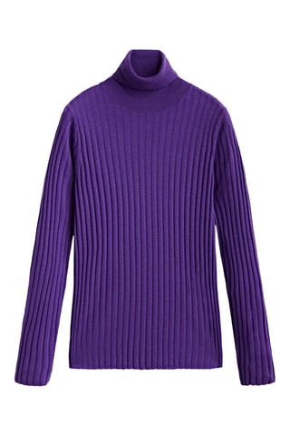 Pull col roulé avec de la laine - Violet