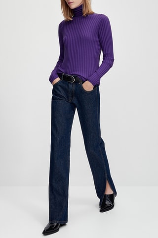 Pull col roulé avec de la laine - Violet