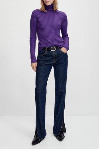 Pull col roulé avec de la laine - Violet