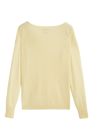 Pull en pur cachemire col en V - Jaune