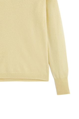 Pull en pur cachemire col en V - Jaune