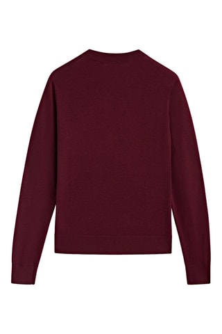 Pull en laine et cachemire à col en V - Bordeaux