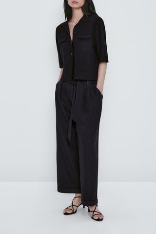 Cardigan en maille manches courtes - Noir