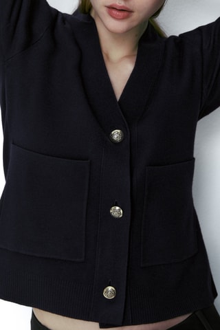 Cardigan en maille cintré - Noir