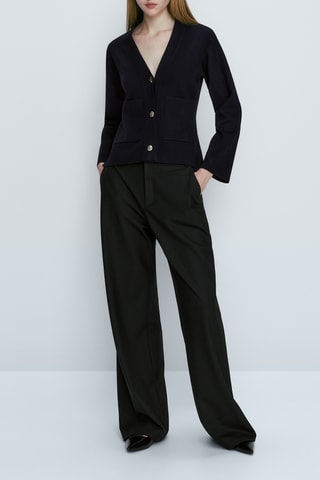 Cardigan en maille cintré - Noir