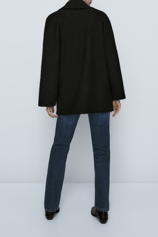 Cardigan cache-cœur texturé boutons - Noir