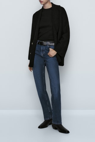 Cardigan cache-cœur texturé boutons - Noir