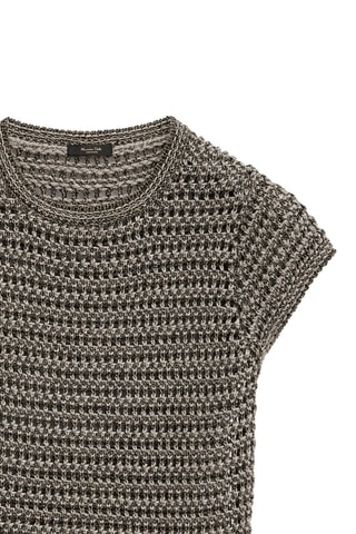 Pull maille crochet fil fantaisie - Kaki