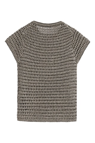 Pull maille crochet fil fantaisie - Kaki