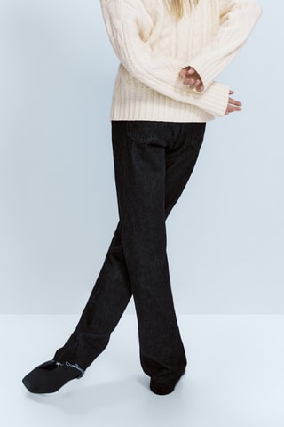 Pull en maille torsadée à col montant - Blanc