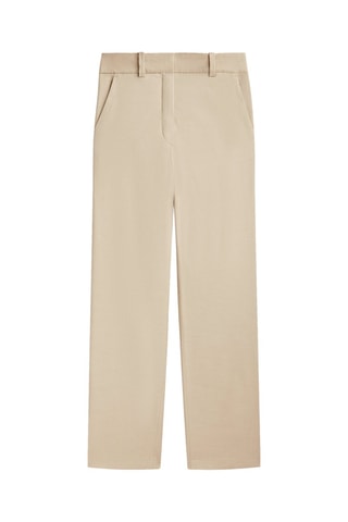 Pantalon droit avec du lin - Beige