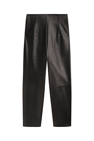 Pantalon à pinces en cuir nappa - Noir