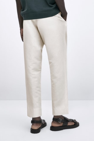 Pantalon 100 % lin coupe droite - Studio - Ecru