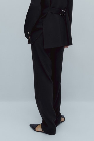 Pantalon en crêpe pinces - Noir