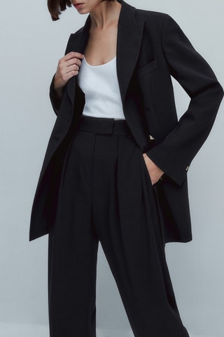 Pantalon en crêpe pinces - Noir