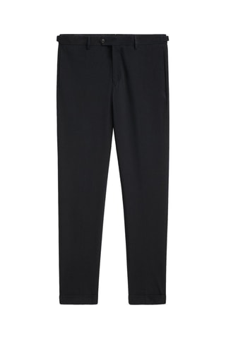 Pantalon habillé en coton mélangé légèrement extensible - Noir