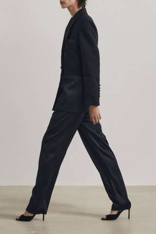 Pantalon tissu contrastant taille haute - Studio - Noir