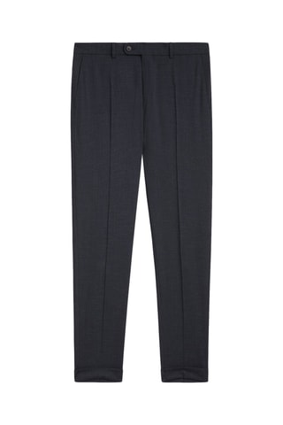 Pantalon habillé texturé laine mélangée - Bleu marine