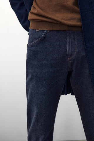 Jean délavé à la pierre slim fit - Bleu marine