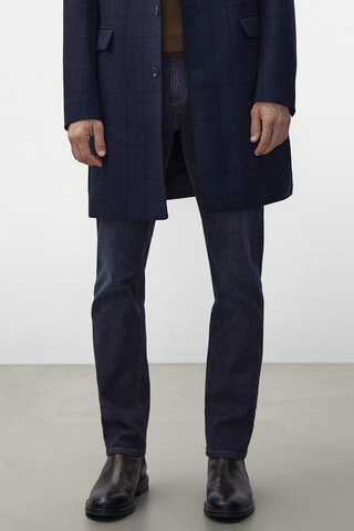 Jean délavé à la pierre slim fit - Bleu marine