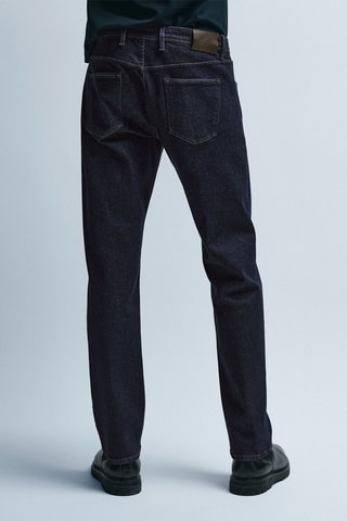 Jean dégommé coupe droite - Bleu nuit