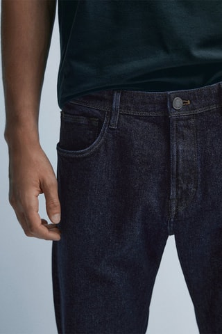 Jean dégommé coupe droite - Bleu nuit