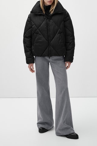 Veste matelassée à col montant - Noir