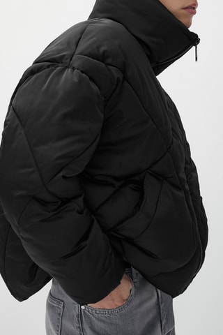 Veste matelassée à col montant - Noir
