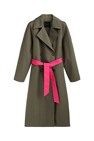 Veste trench contrastante couleur - Kaki