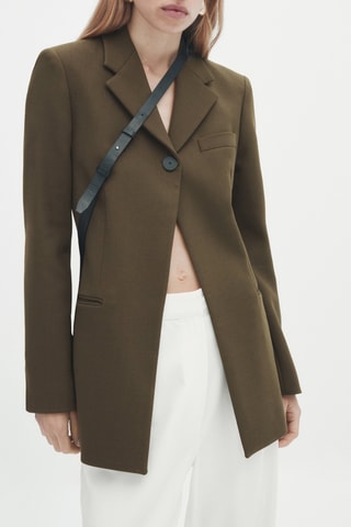 Veste de costume bouton haut - Kaki