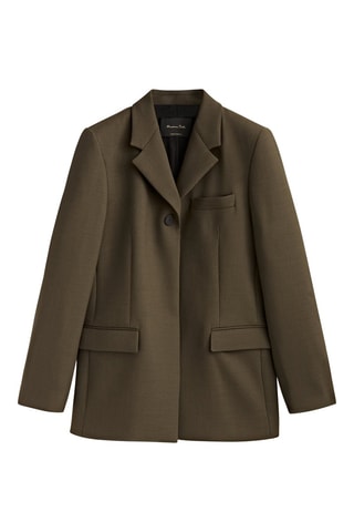 Veste de costume bouton haut - Kaki