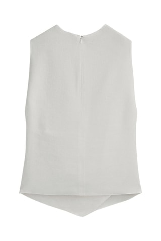 Top croisé avec du lin - Blanc