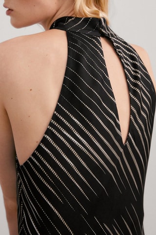 Robe longue encolure américaine - Noir