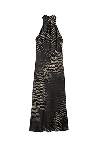 Robe longue encolure américaine - Noir