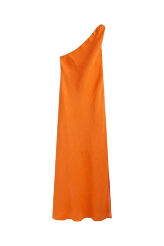 Robe asymétrique gaufrée - Orange