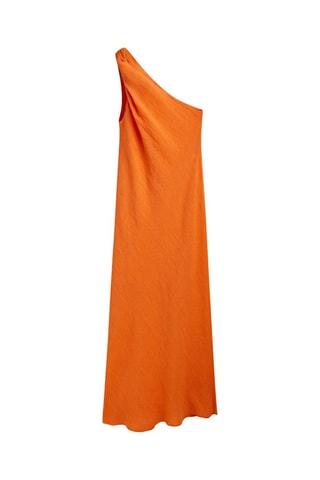 Robe asymétrique gaufrée - Orange