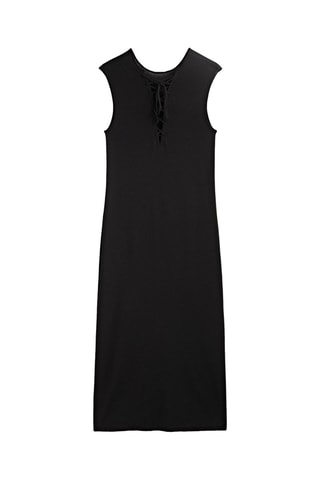 Robe en maille avec cordons - Noir