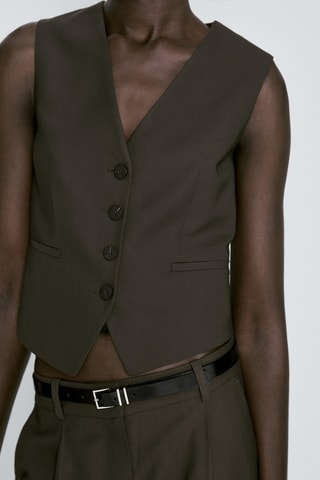 Gilet de costume court - Kaki