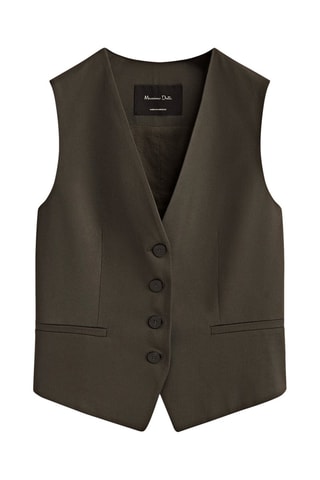 Gilet de costume court - Kaki