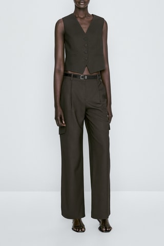 Gilet de costume court - Kaki