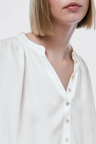 Chemisier fluide avec nœuds - Blanc